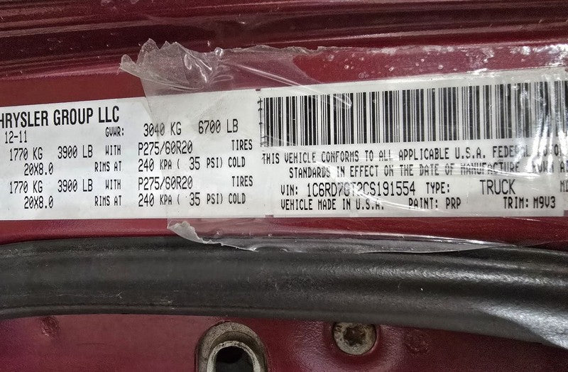 Seat Belt Front Crew Cab Bench Seat Center Fits 10-12 DODGE 1500 PICKU