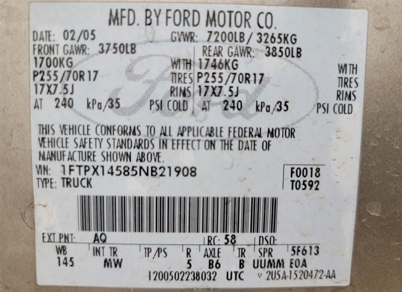 F150      2005 Owners Manual 546088