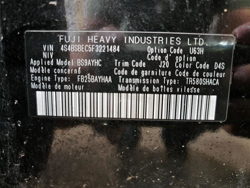 Driver Headlight Halogen With Fog Lamps Fits 15-17 LEGACY 552469