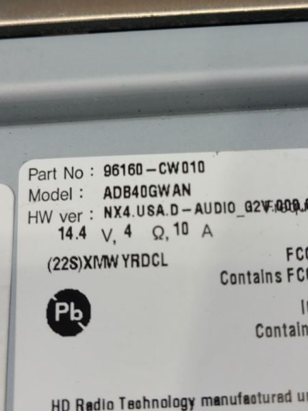 Audio Equipment Radio Receiver Fits 2022 TUCSON 581186 96160CW010