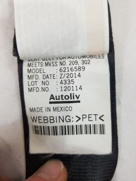 REAR CR-V      2015 3rd Row Driver's Side Retractor Seat Belt Rear 551