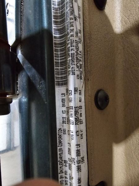 Air Bag Passenger Fits 98-01 WRANGLER 583567