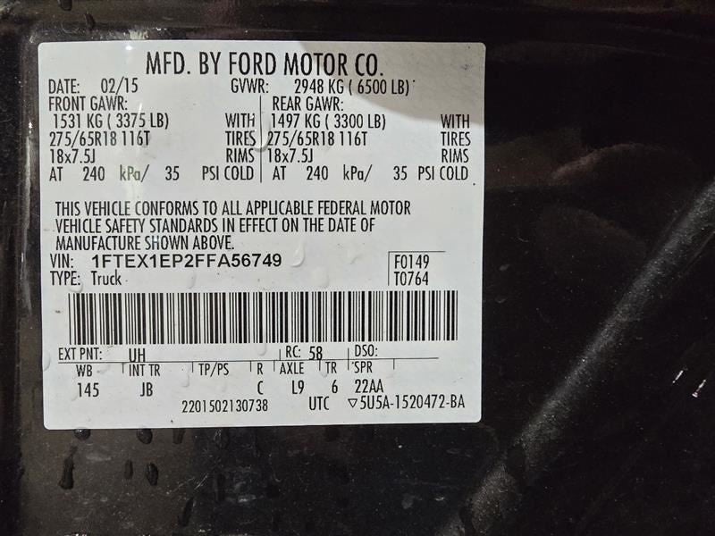 Passenger Air Bag Front Passenger Dash Fits 15-17 FORD F150 PICKUP 592