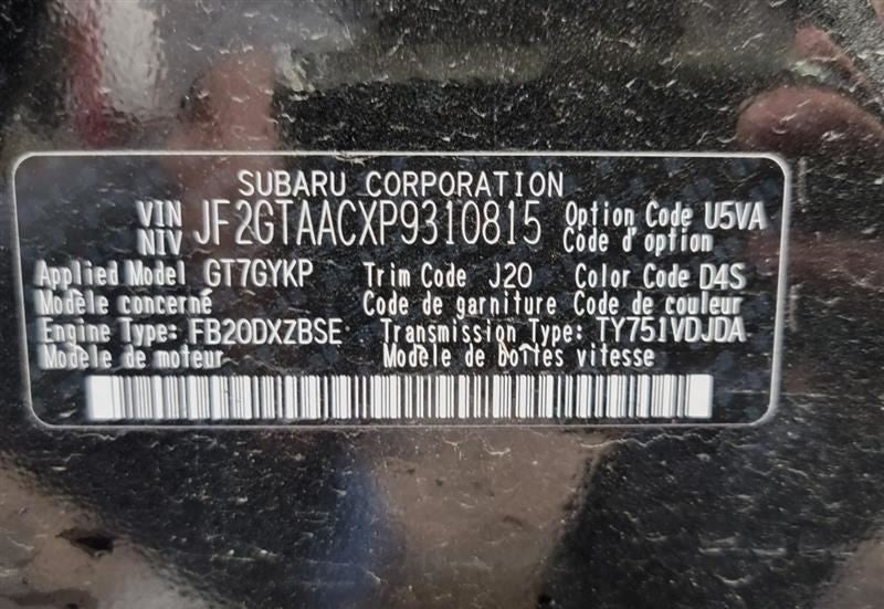 Passenger Right Air Bag Passenger Dash Fits 18-19 XV CROSSTREK 572162