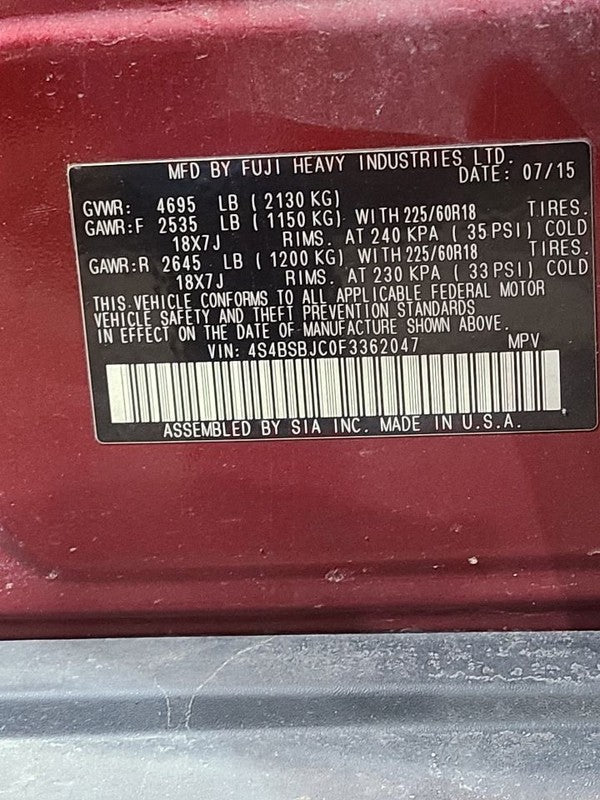 Driver Quarter Panel Station Wgn Outback Fits 15-19 LEGACY 653804