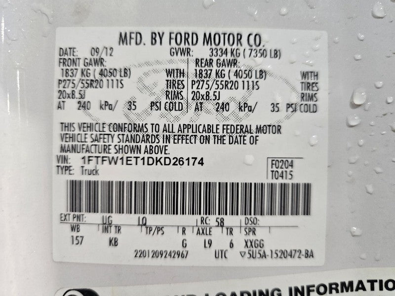 Seat Belt Front Bench 40/20/40 Passenger Fits 09-14 FORD F150 PICKUP 6