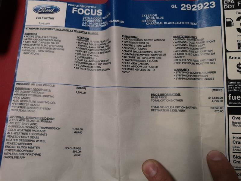 Speedometer Cluster Models MPH SE ID F1ET-10849-CTK Fits 16 FOCUS 2686
