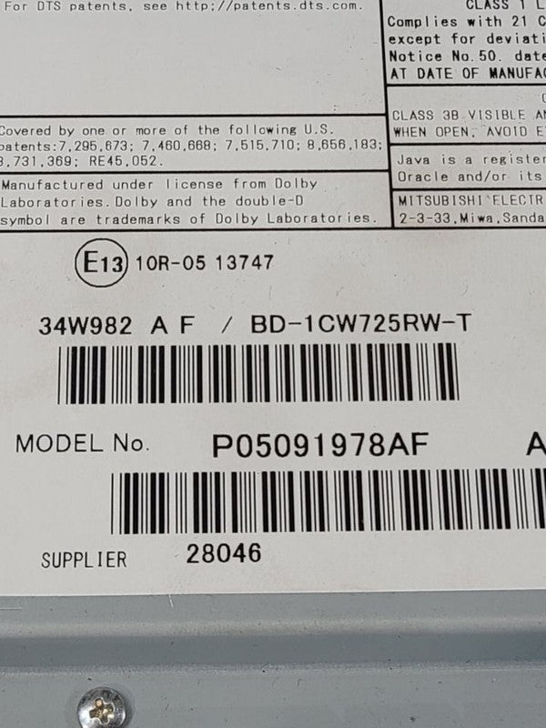 Info-GPS-TV Screen DVD Player Dash Mounted Fits 17 PACIFICA 605793