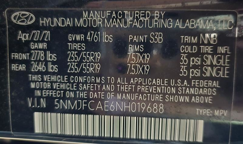 FRONT TUCSON    2022 Passenger Side Buckle Seat Belt Front 580905