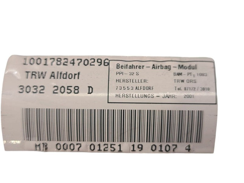 Air Bag 215 Type CL500 Front Passenger Dash Fits 00-06 MERCEDES CL-CLA