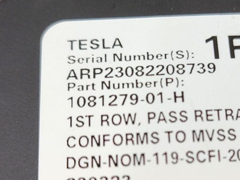 FRONT TESLA 3   2023 Passenger Side Retractor Seat Belt Front 577755