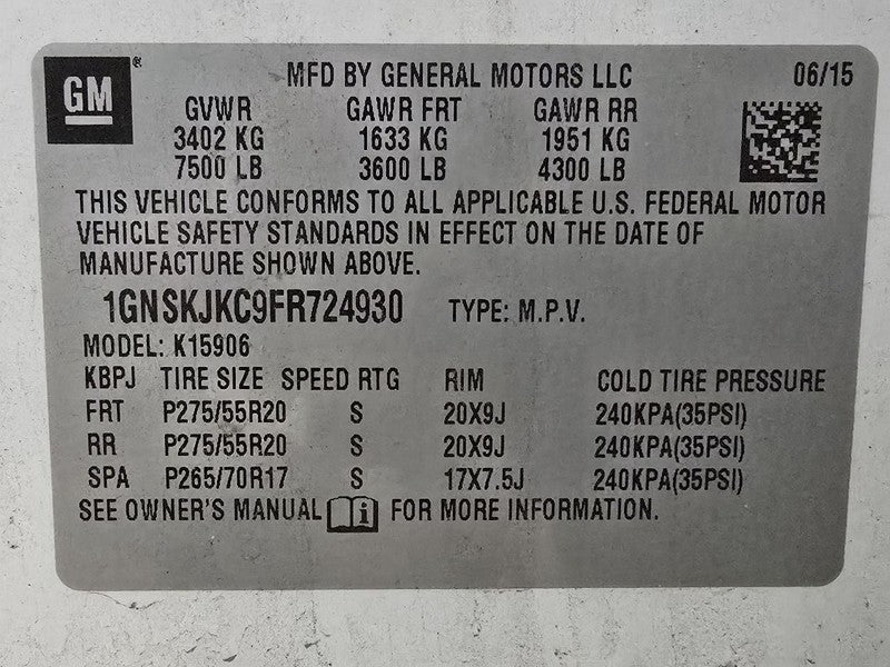 Passenger Right Front Door Fits 15-20 SUBURBAN 1500 620879
