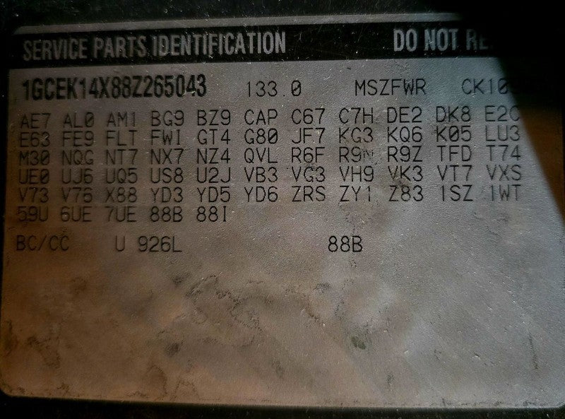 Seat Belt Front Bucket And Bench Passenger Fits 08 SIERRA 1500 PICKUP 