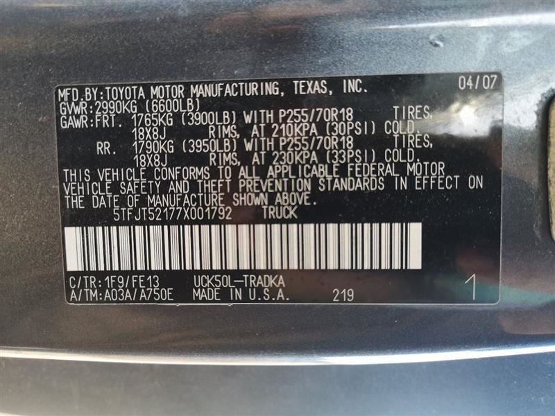 Driver Air Bag Driver Roof Standard Cab 2 Door Fits 07-13 TUNDRA 27438
