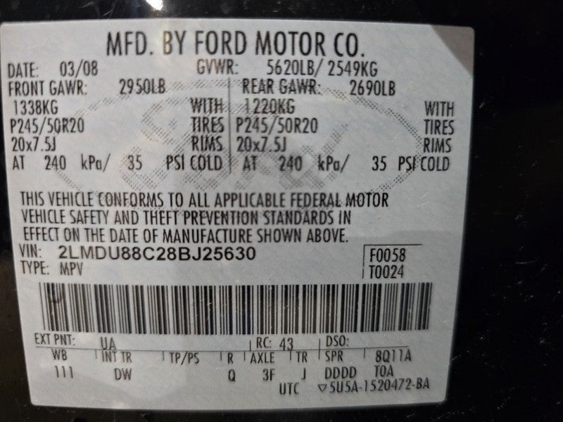 Passenger Right Front Door Fits 07-10 EDGE 633229