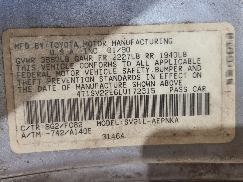 Front Bumper Fits 89-91 CAMRY 657211