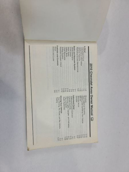 AVEO      2010 Owners Manual 561938