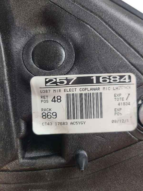 Driver Side View Mirror Power Black Textured Cap Fits 11-14 EDGE 65592