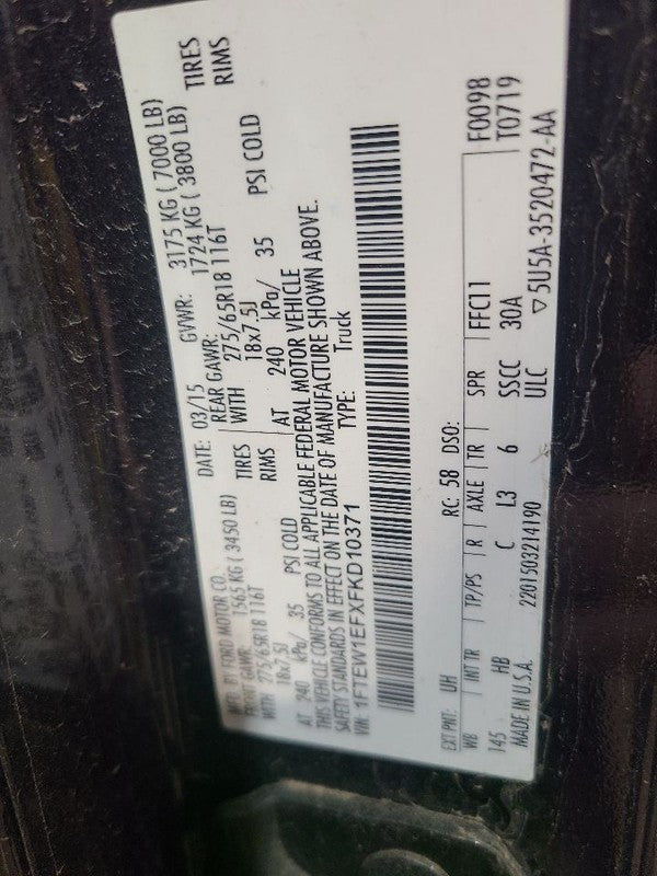 Driver Rear Side Door Extended Cab Fits 17-22 FORD F250SD PICKUP 65207