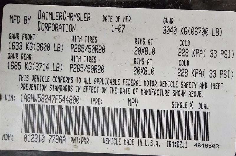 ASPEN     2007 Transfer Case Dash/Interior/Seat Switch 576800