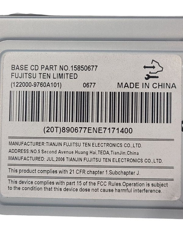Audio Equipment Radio Am-fm-cd Player Opt U1C Fits 06-08 IMPALA 636061