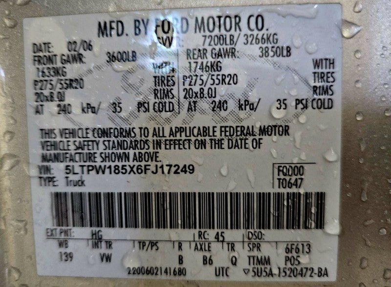 Seat Belt Front Bench 40/20/40 Passenger Fits 04-06 FORD F150 PICKUP 6