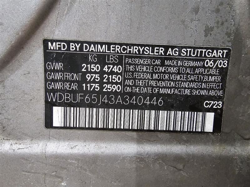Air Bag 211 Type Sedan E350 Front Passenger Fits 03-06 MERCEDES E-CLAS