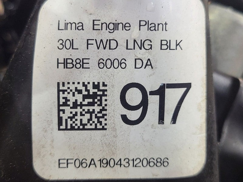 Engine 3.0L VIN C 8th Digit Turbo Fits 17-20 LINCOLN CONTINENTAL 66594