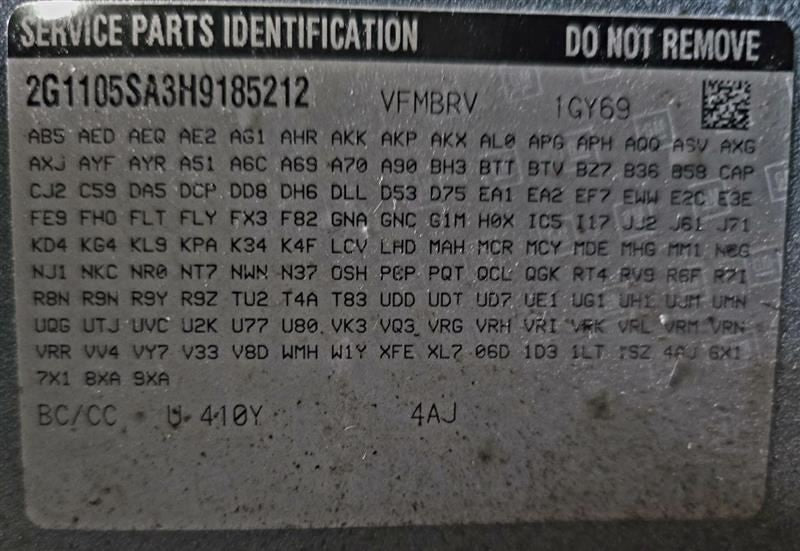 Seat Belt Front Passenger Buckle Fits 14-20 IMPALA 607828