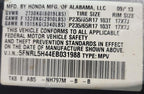 Passenger Right Air Bag Passenger Dash Fits 14-17 ODYSSEY 539379