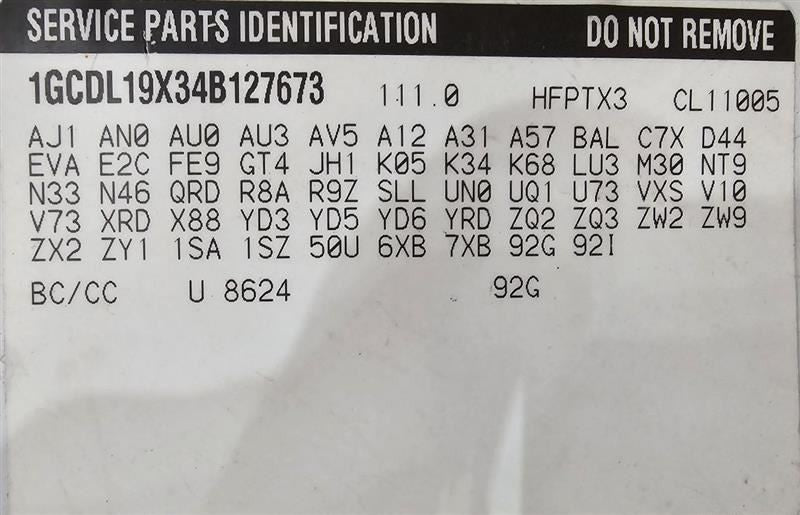 Speedometer ID 16255825 Fits 00-05 ASTRO 588809