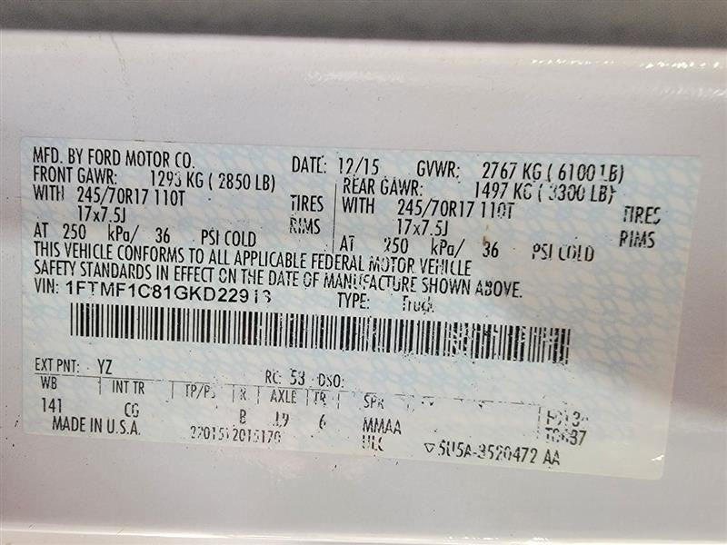 Speedometer Cluster MPH XL Fits 16 FORD F150 PICKUP 449989 GL3T-10849-