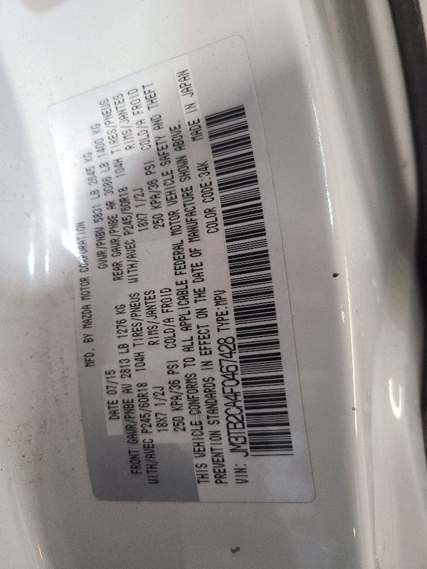 Driver Left Sun Visor Fits 10-15 MAZDA CX-9 651738