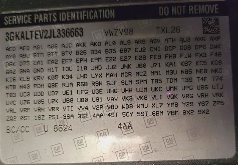 Passenger Right Air Bag Passenger Dash Fits 18-19 TERRAIN 581665
