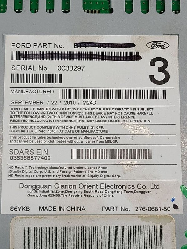Audio Equipment Radio Receiver AM-FM-CD-MP3 Single Disc Fits 11 EDGE 6