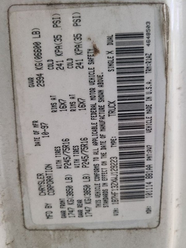 Temperature Control With AC Fits 98 DODGE 1500 PICKUP 665705