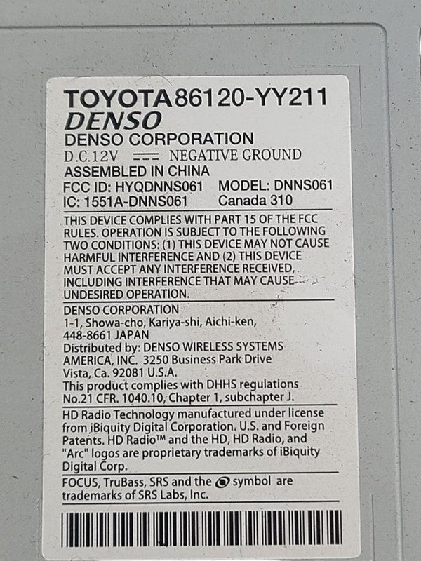 Audio Equipment Radio Display And Receiver Am-fm-cd Fits 13 TUNDRA 678