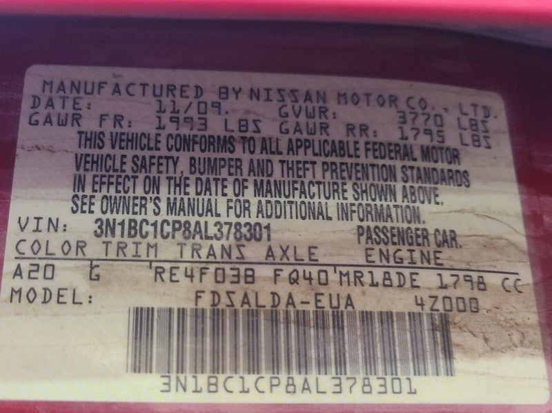 Passenger Right Front Door Hatchback Electric Fits 07-12 VERSA 676494