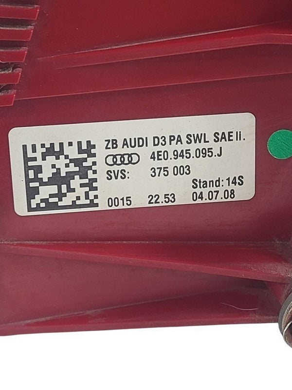 Driver Left Tail Light Quarter Panel Mounted Fits 08-10 AUDI A8 670890