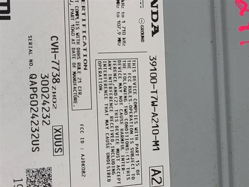 Audio Equipment Radio US Market Receiver EX Fits 17 HR-V 549514