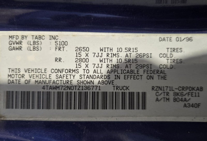 TACOMA    1996 Lamp Wiring Harness 639456