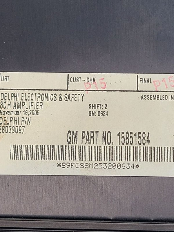 Audio Equipment Radio Amplifier Suv Fits 06-10 HUMMER H3 645081