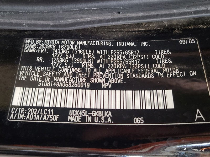 Driver Left Fender Fits 05-07 SEQUOIA 665981