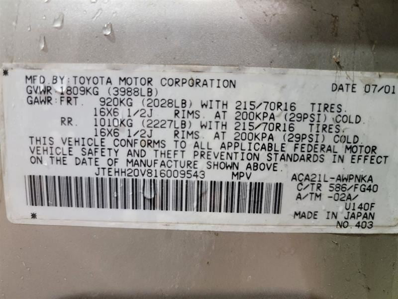 Driver Left Side View Mirror Power Heated Fits 01-03 RAV4 568368