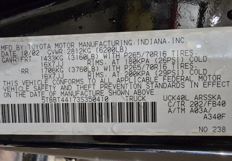 Engine ECM Electronic Control Module Center Dash 4WD Fits 03 TUNDRA 61
