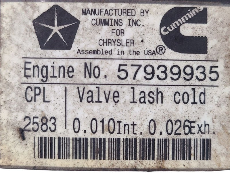 Engine 6.7L Diesel VIN L 8th Digit Pickup Fits 10 DODGE 3500 PICKUP 67