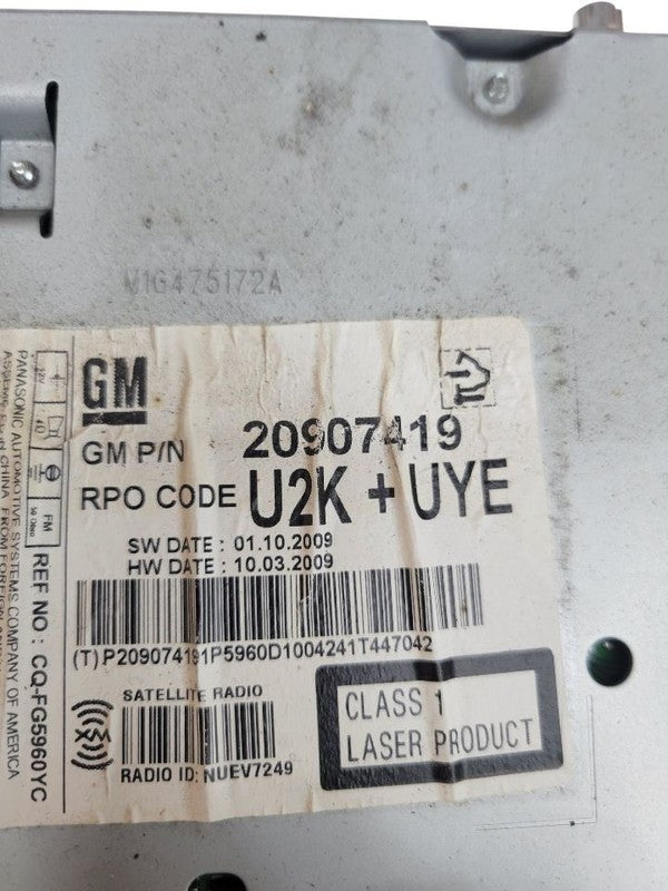 Audio Equipment Radio Receiver AM-FM-XM-CD-MP3 Opt Uye Fits 11-12 CAMA