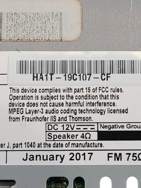 Audio Equipment Radio Receiver AM-FM-CD-MP3 Single Disc Fits 17-18 MKX