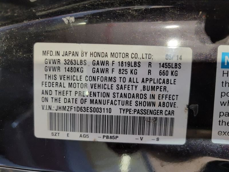 Engine ECM Electronic Control Module Electric Motor Fits 13-15 CR-Z 54