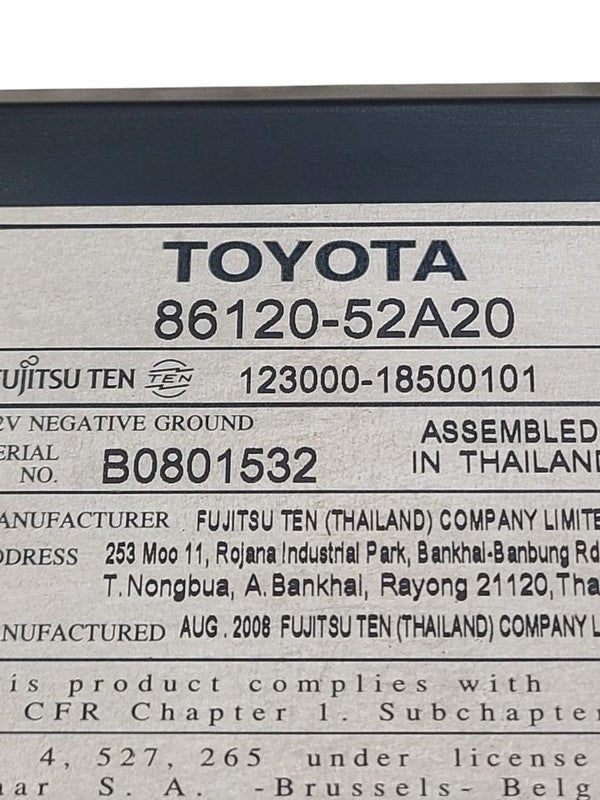 Audio Equipment Radio Receiver Hatchback With CD Fits 09-11 YARIS 6748